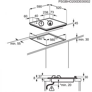 Table de cuisson à gaz EGT6633NOK – ELECTROLUX