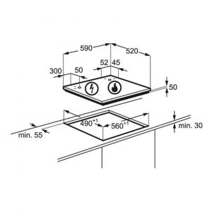 Table de cuisson mixte 60cm 	HDB64623NB – AEG