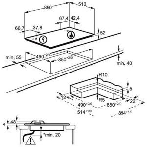 Table de cuisson à gaz 90cm HVB95450IB – AEG