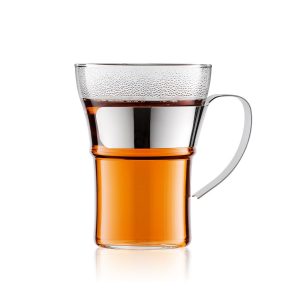 Set 2 verres à café avec anse en inox Bodum – 4553-16
