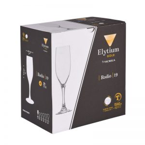 Boite de 6 flûtes trempées rodio 19 cl – Bastide 345042