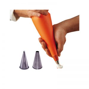 Poche à pâtisserie en silicone + 2 douilles inox – Bastide 447110