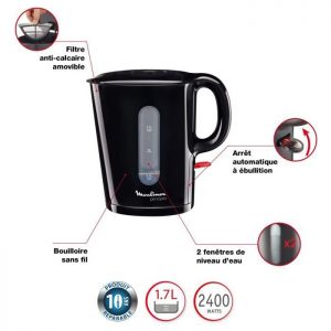 Bouilloire electrique noir 1,7L – Moulinex BY105810