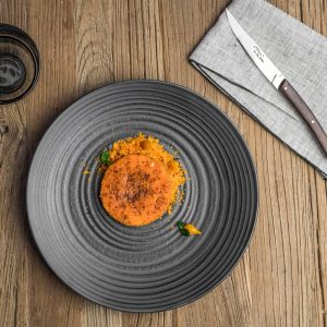 Assiette dessert Moon noir 22,5 cm – Table Passion 206028