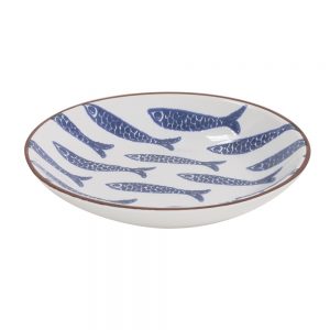 Assiette creuse poissons 24 cm bleu – Table Passion 263002