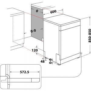 Lave-vaisselle 14 couverts  WFO3T333PLX60HZ- WHIRLPOOL