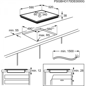 Table de cuisson à gaz 60cm KGG643753K- AEG