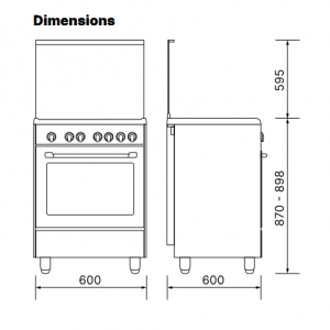 Cuisinière à Gaz 60cm – CXX664GL ELBA