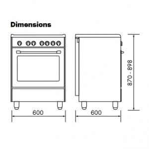 Cuisinière Vitrocéramique 60cm CXX664VM – ELBA