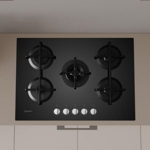 Table de cuisson à gaz 5 feux ING 72T/BK- INDESIT