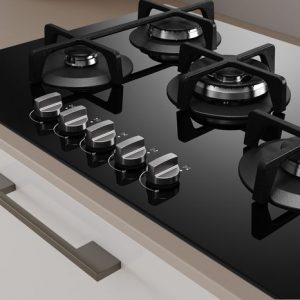 Table de cuisson à gaz 5 feux ING 72T/BK- INDESIT
