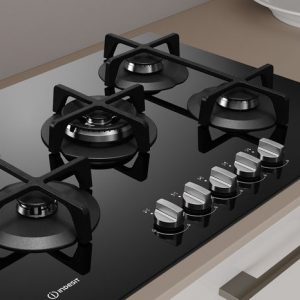 Table de cuisson à gaz 5 feux ING 72T/BK- INDESIT
