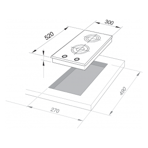 Table de cuisson Gaz 2 feux – EGV 302 Elba