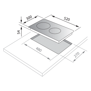 Table de cuisson Induction 2 feux – EIN32 Elba