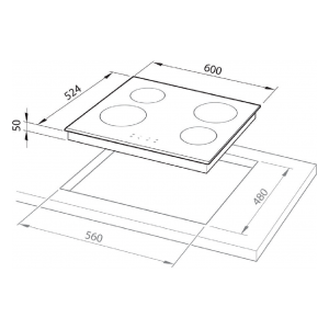 Table de cuisson Vitrocéramique 4 feux – EVC600 Elba
