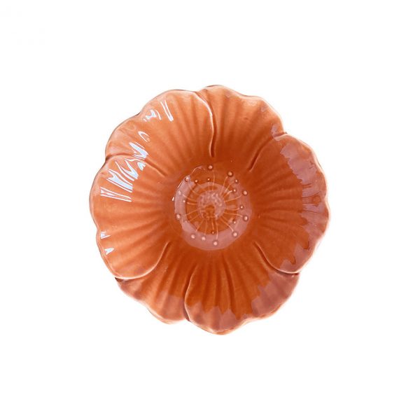 Coupelle Fleur orange D15 H6cm - Opjet 016488
