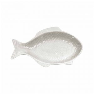 Coupelle poisson blanc cassé L24,4 P15,8 H3,3cm – Opjet