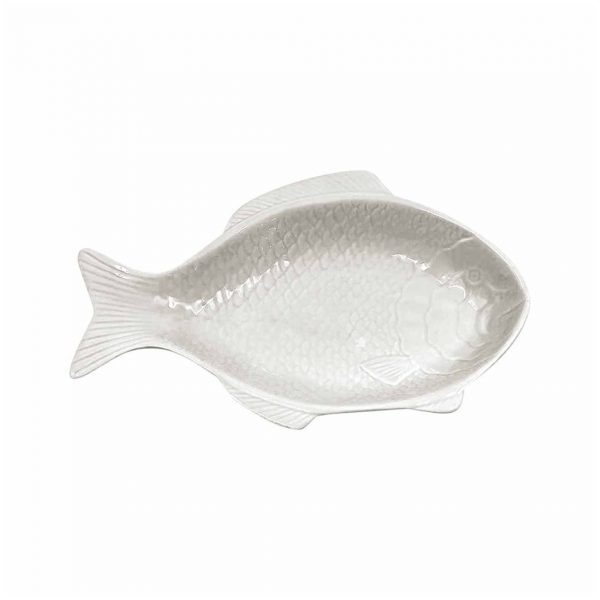 Coupelle poisson blanc cassé L24,4 P15,8 H3,3cm - Opjet