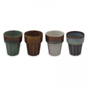Set de 4 gobelets cantine strié pm D6 H6,3cm – Opjet