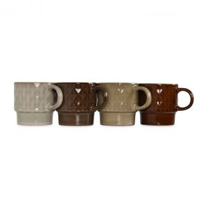 Set de 4 mugs Fox naturel D9 H9,3cm – Opjet